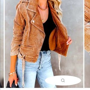 VICI “Amaya Pocketed Corduroy Moto Jacket”